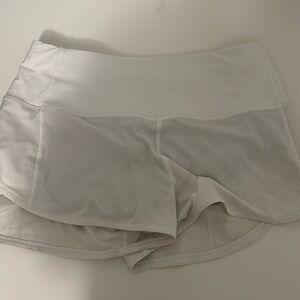 White Speed Up High Rise Lined Short 2.5 inches Lululemon Size 6